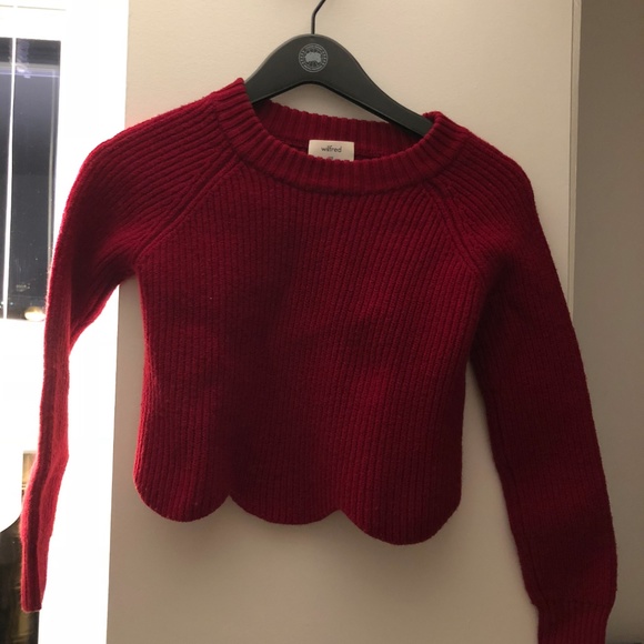 Wilfred Aritzia Sardou sweater maroon size XXS - Picture 2 of 2